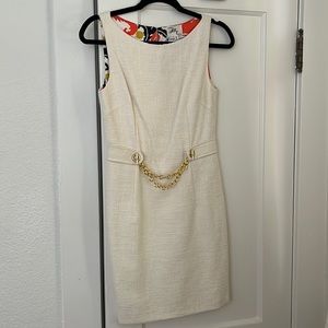 Milly white dress, gold chain. Size 2, never worn!